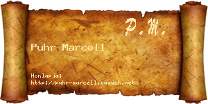 Puhr Marcell névjegykártya